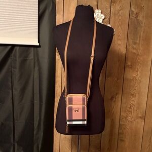 Mini Plaid Crossbody Bag with Bow Accent